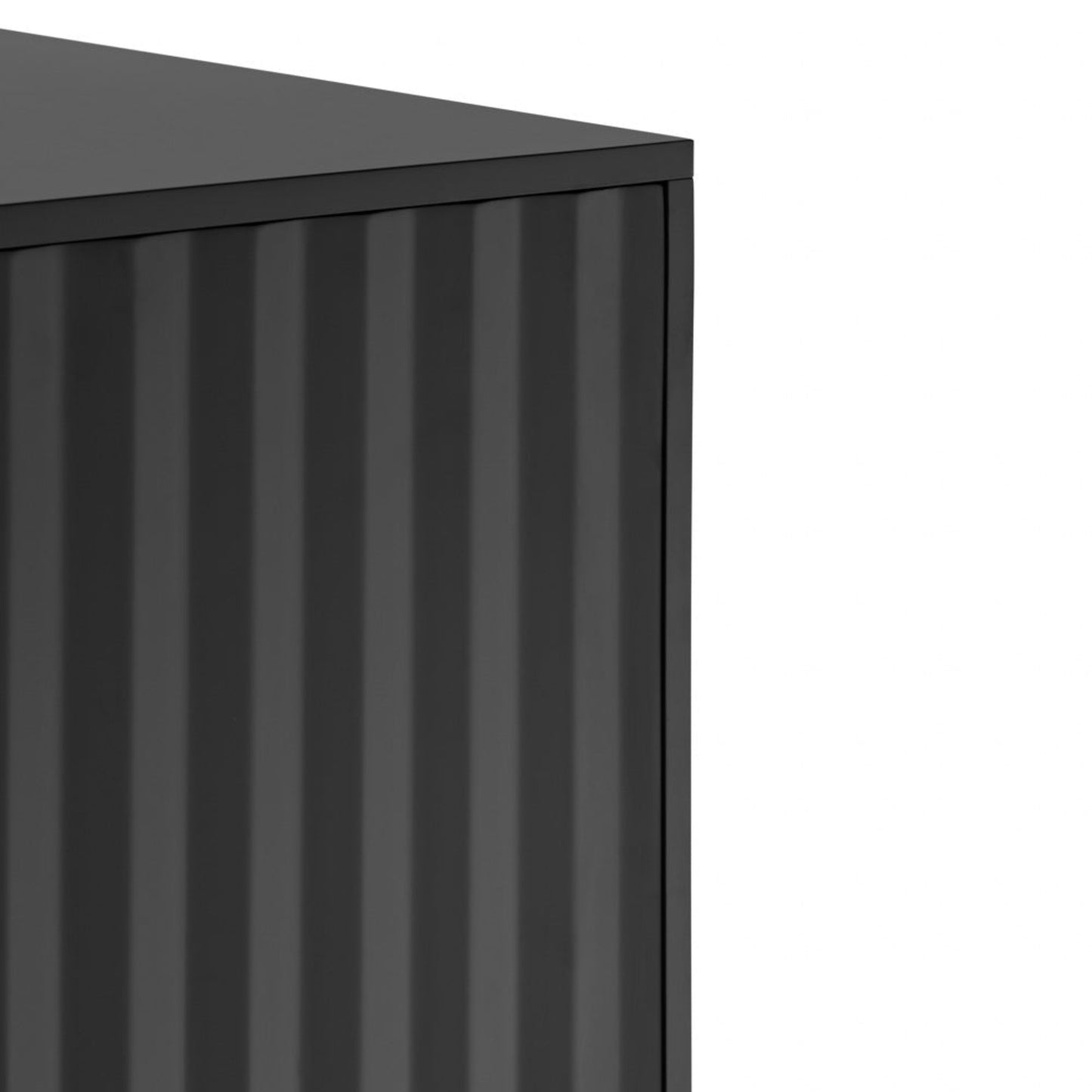 Sierra Sideboard, Four Door, Three Drawers, Six Shelves, Wood with Metal Frame - Matt Black Finish