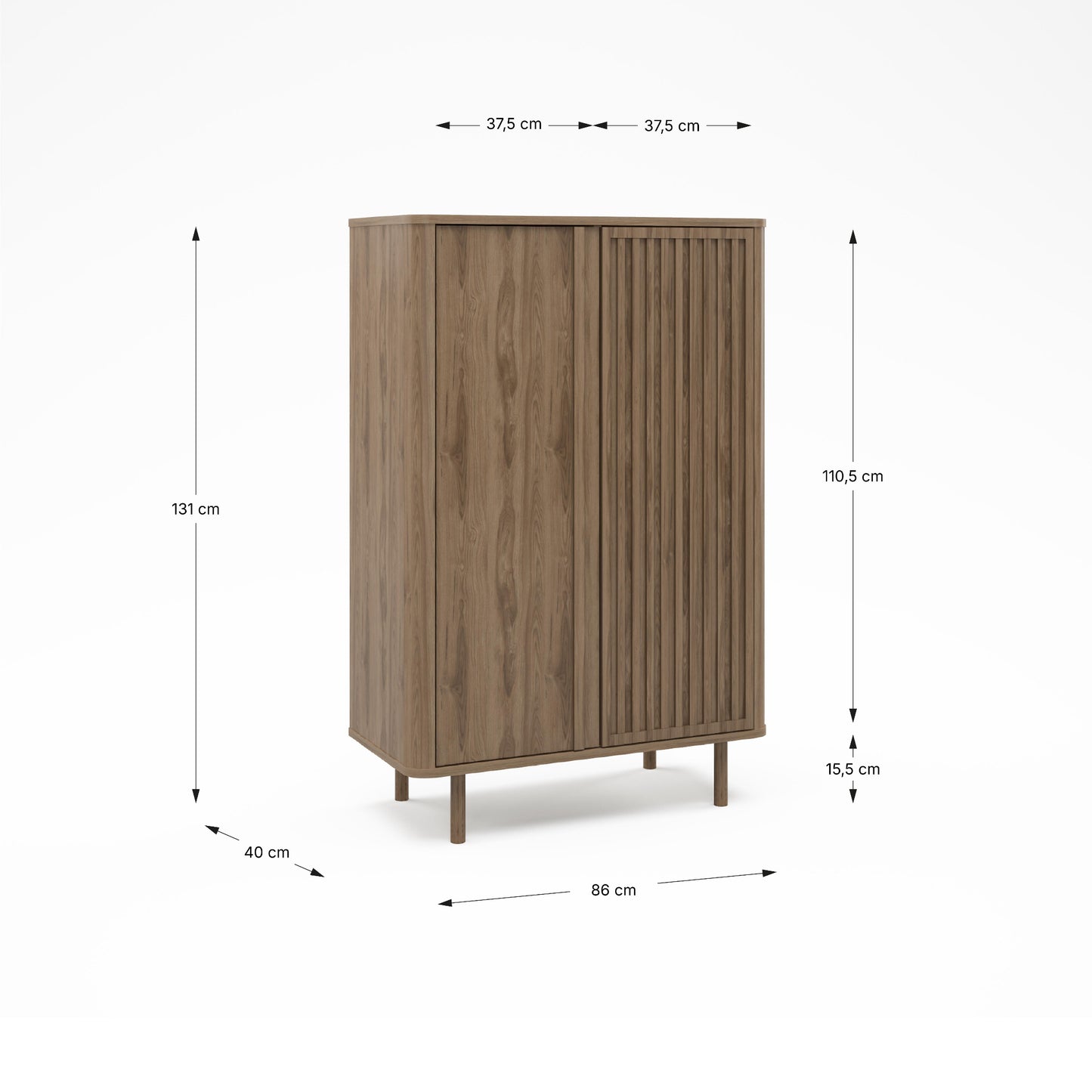 Seville High Sideboard - Oak Finish