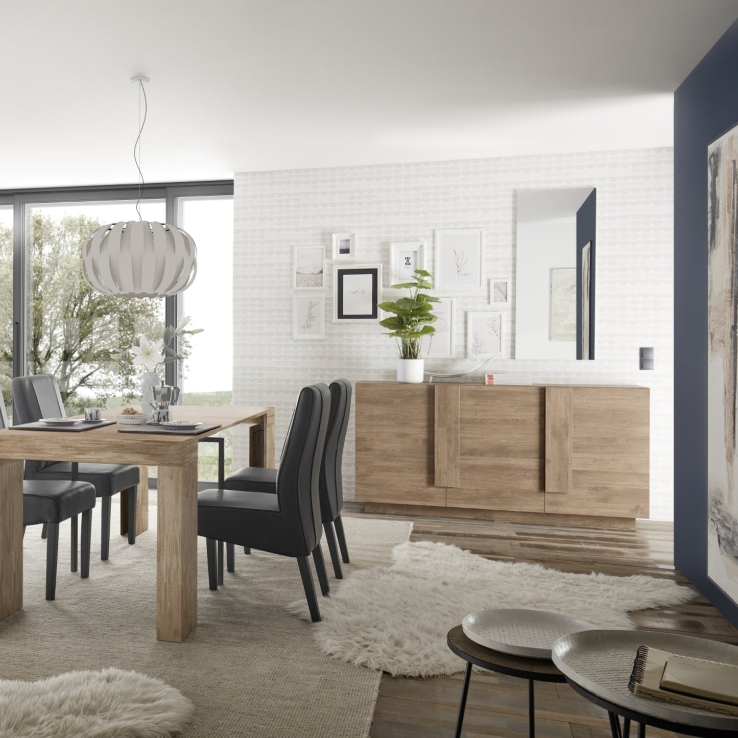 Jesolo Sideboard, Three Door - Mercure Oak Finish