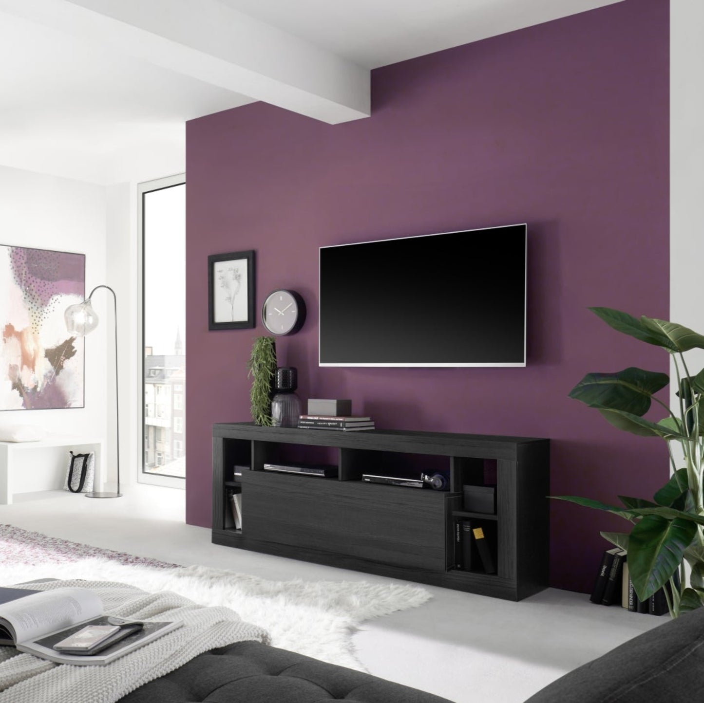 Rolo TV Stand - Black Ash Finish