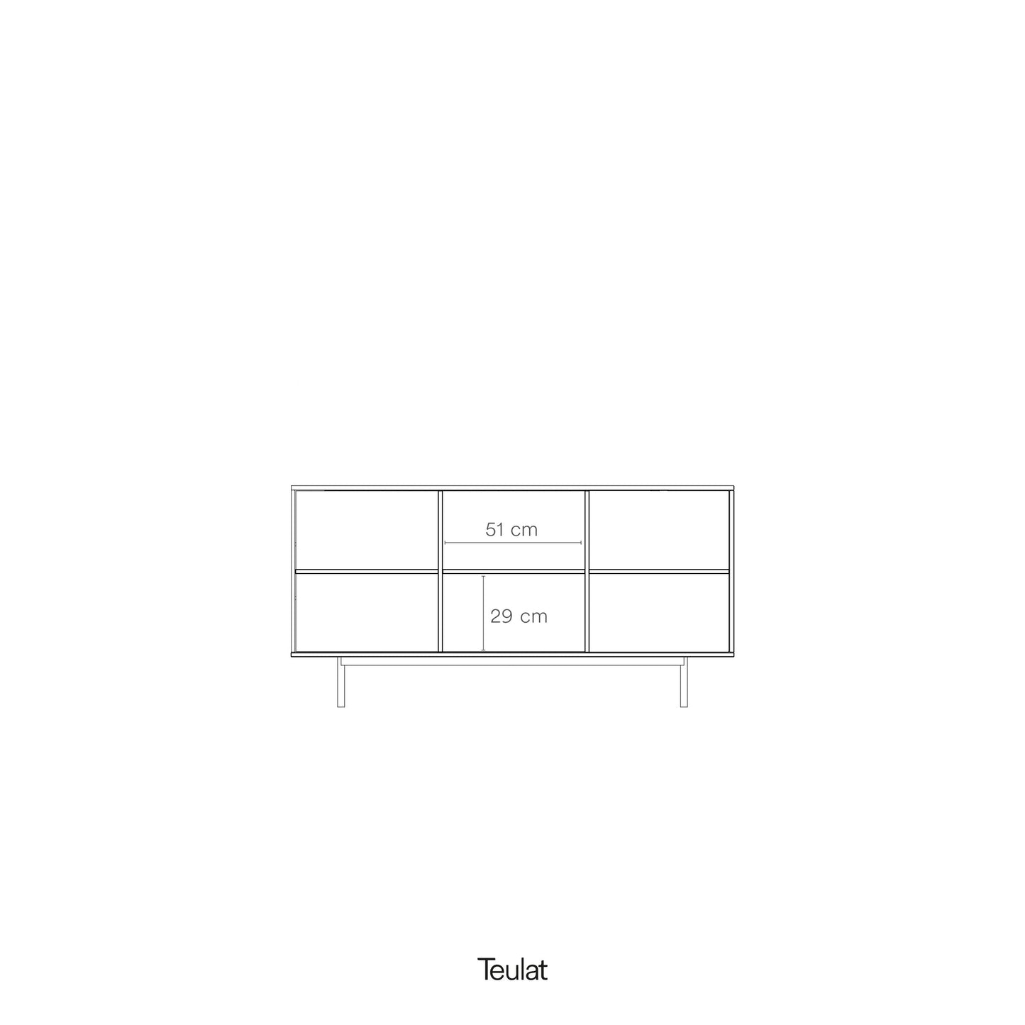 Sierra Sideboard, Three Door, Three Drawers, Four Shelves, Wood with Metal Frame - Matt Black Finish
