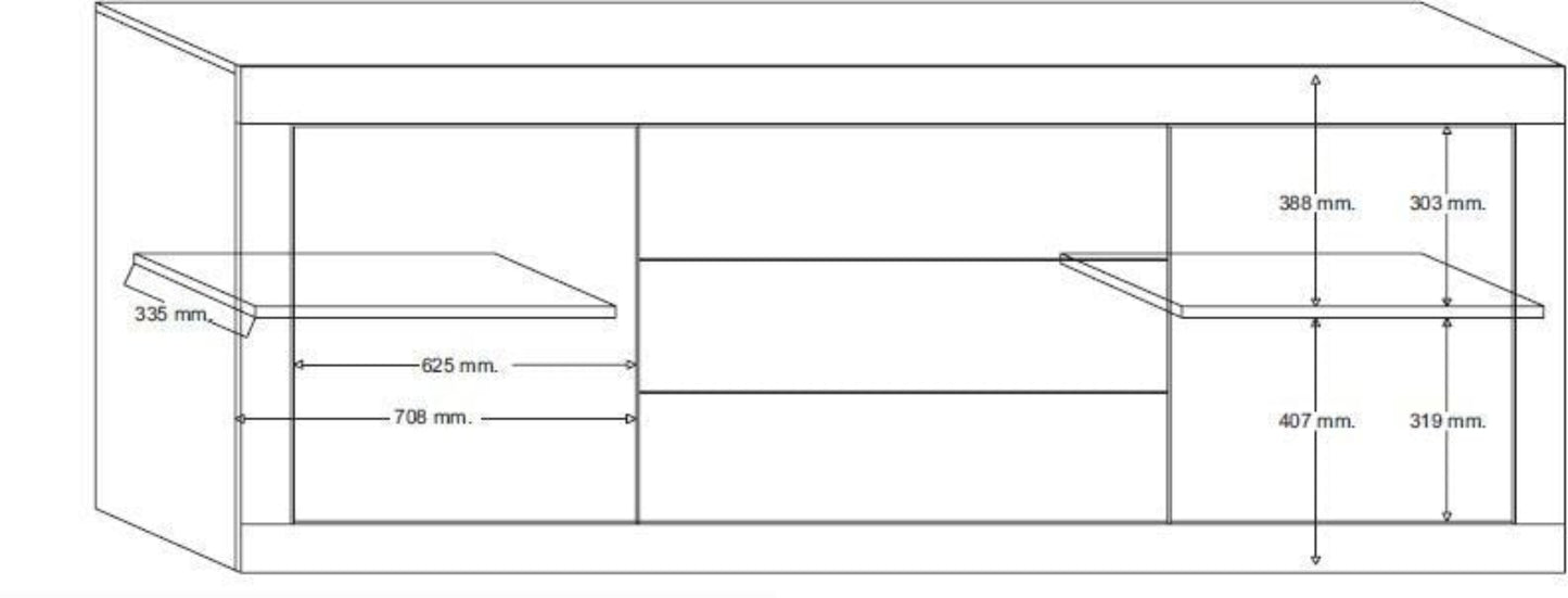 Urbino Two Door, Three Drawer Sideboard - White Gloss Finish