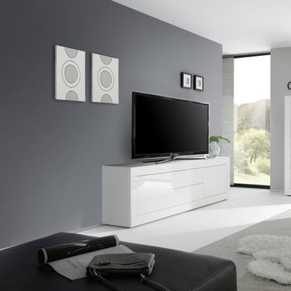 Urbino Low Sideboard, Two Doors, Two Drawers - White Gloss