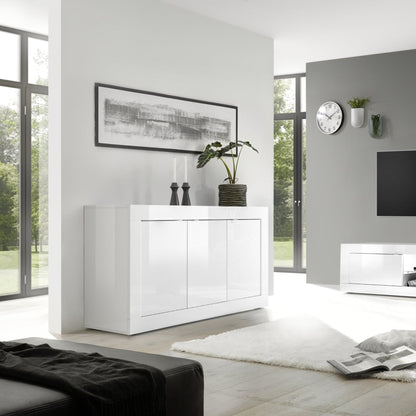 Bologna Three Door Sideboard - Gloss White Finish