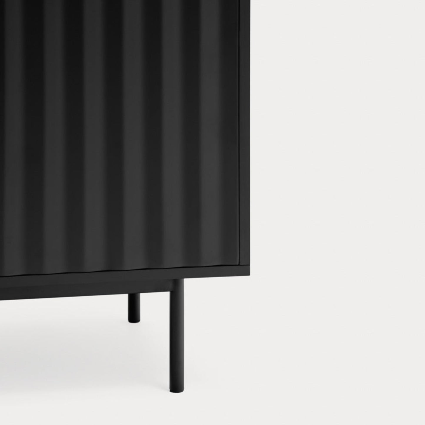 Sierra Sideboard, Two Doors, Two Drawers, Four Shelves, Wood with Metal Frame - Matt Black Finish