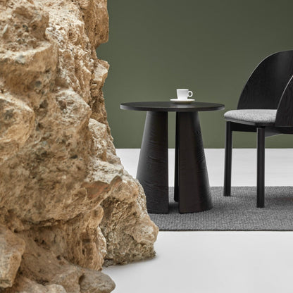 Cristina Side Table, 50 cm Round Top, Wood - Black Ash Finish