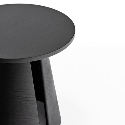 Cristina Side Table, 50 cm Round Top, Wood - Black Ash Finish