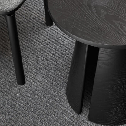 Cristina Side Table, 50 cm Round Top, Wood - Black Ash Finish