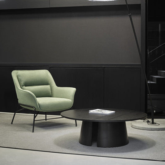 Cristina Coffee Table, 110 cm Round Top, Wood - Black Ash Finish