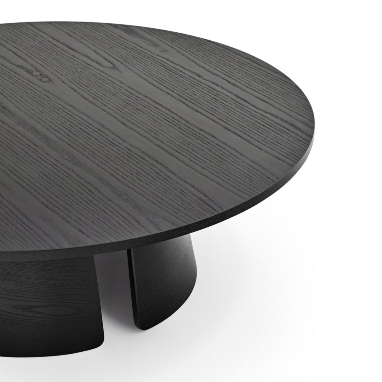 Cristina Coffee Table, 110 cm Round Top, Wood - Black Ash Finish