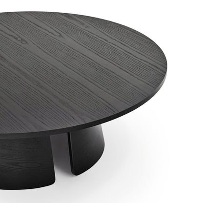 Cristina Coffee Table, 110 cm Round Top, Wood - Black Ash Finish