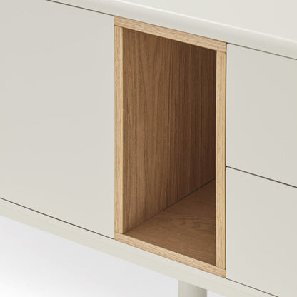 Corvo TV Stand, Two Door, Two Drawer, Storage with AV Access 180 cm - Cream and Oak Finish