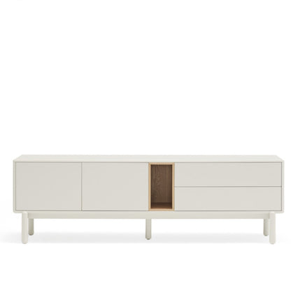 Corvo TV Stand, Two Door, Two Drawer, Storage with AV Access 180 cm - Cream and Oak Finish