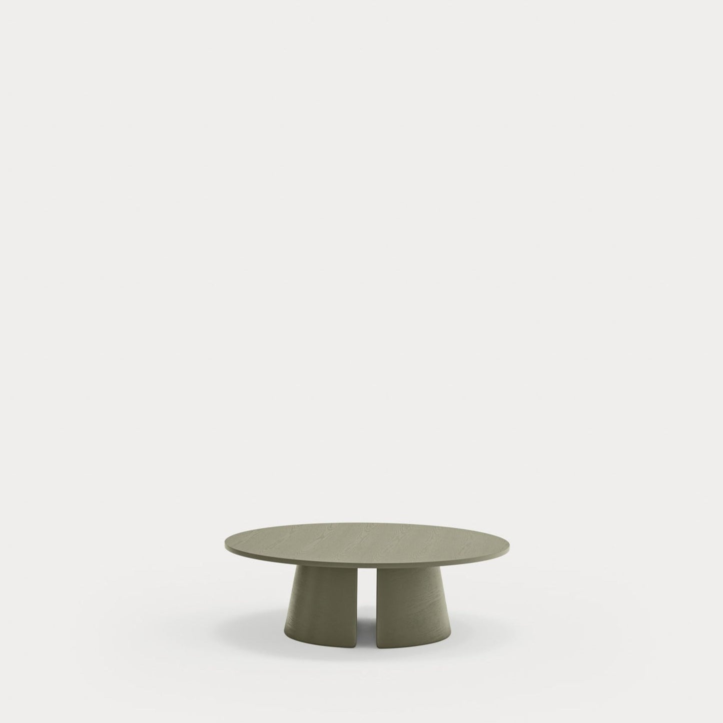Cristina Coffee Table, 110 cm Round Top, Wood - Olive Green Finish