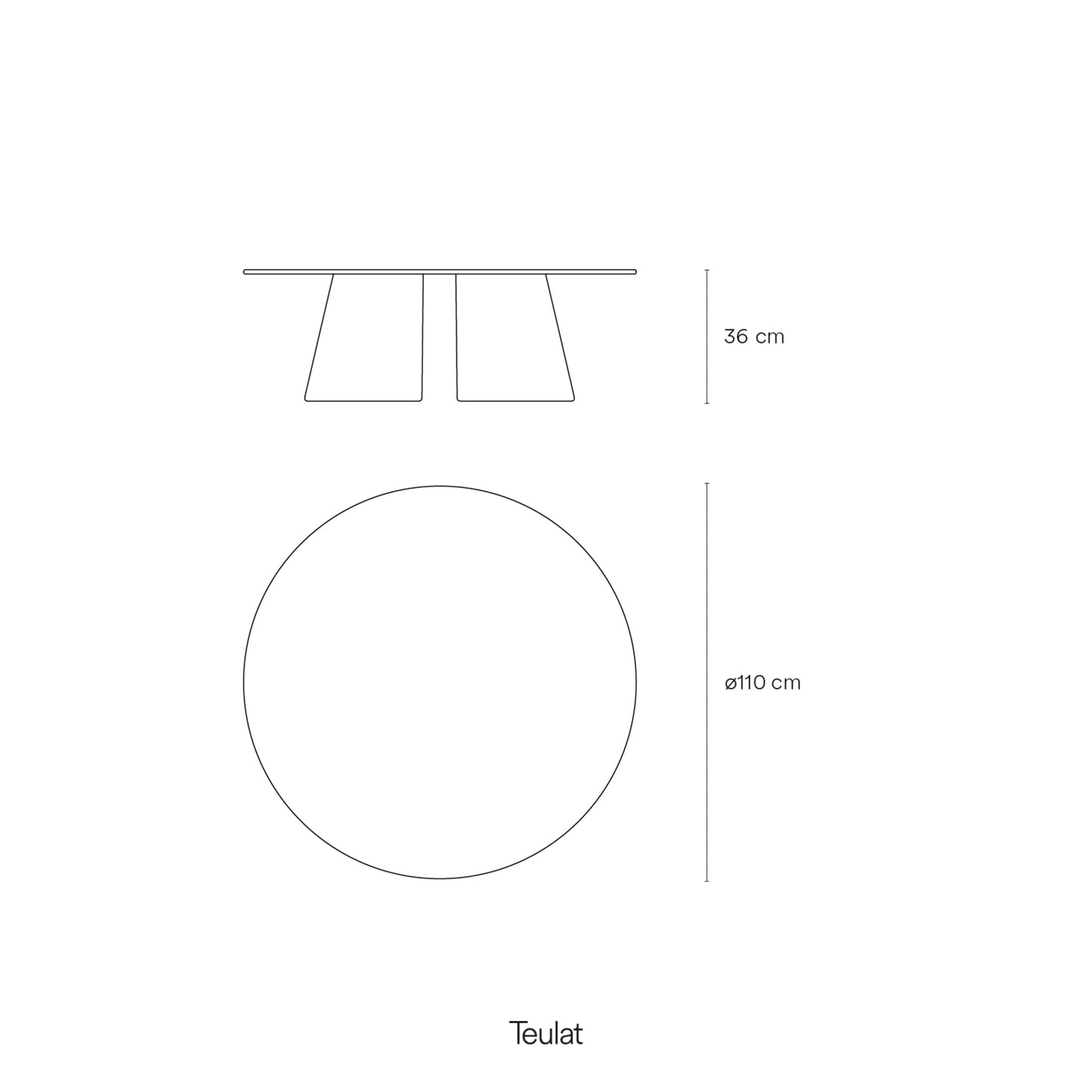 Cristina Coffee Table, 110 cm Round Top, Wood - Olive Green Finish