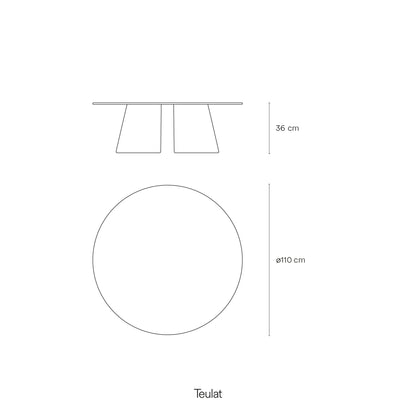 Cristina Coffee Table, 110 cm Round Top, Wood - Olive Green Finish