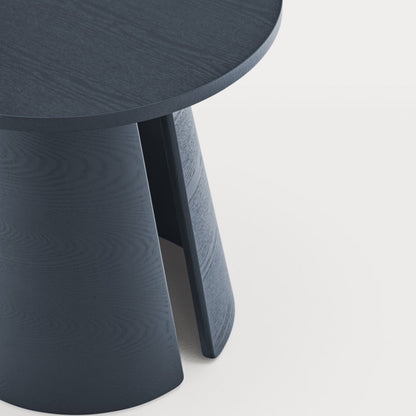 Cristina Side Table, 50 cm Round Top, Wood - Navy Blue Finish