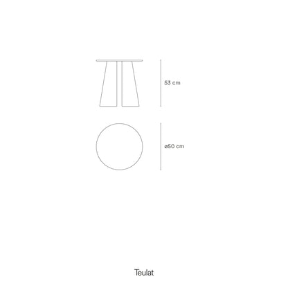 Cristina Side Table, 50 cm Round Top, Wood - Navy Blue Finish