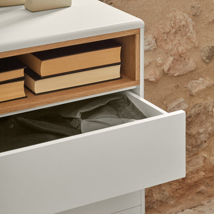 Corvo Chest of Seven Drawers, 120 cm, Storage - Cream and Oak Finish