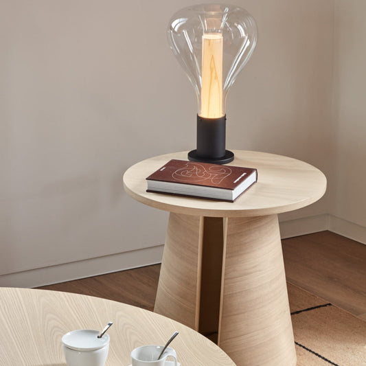 Cristina Side Table, 50 cm Round Top, Wood - Light Natural Ash Finish