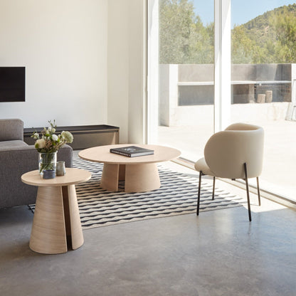 Cristina Side Table, 50 cm Round Top, Wood - Light Natural Ash Finish