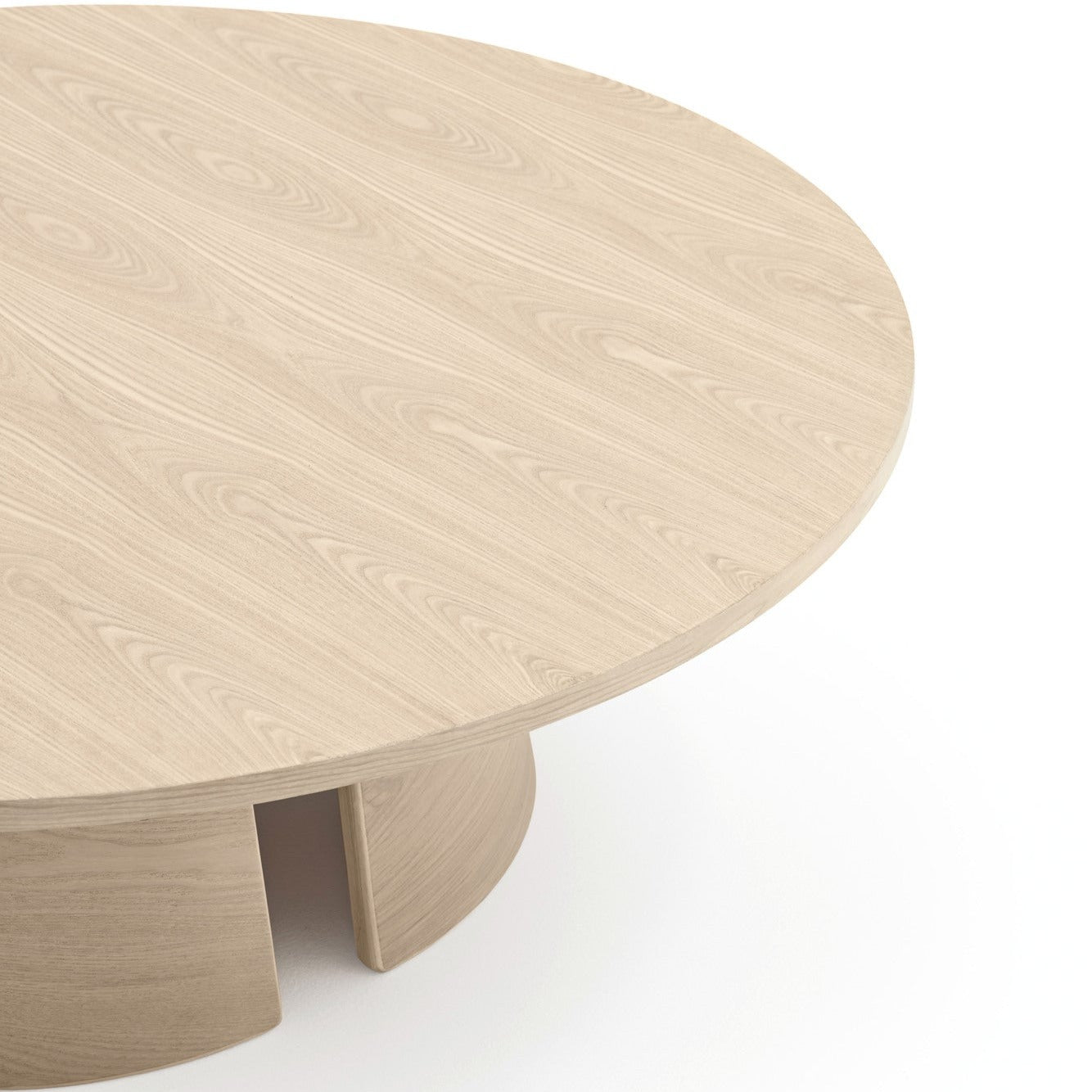 Cristina Coffee Table, 110 cm Round Top, Wood - Light Natural Finish
