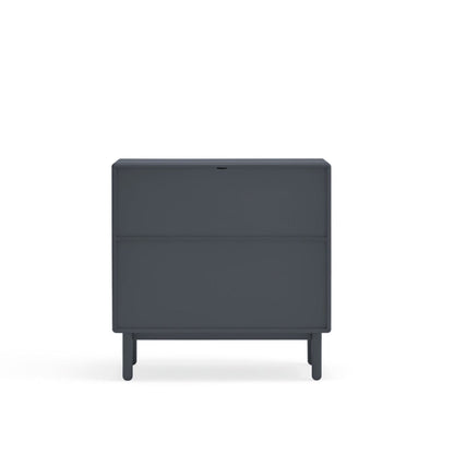Corvo Chest of Four Drawers, 90 cm, Storage - Anthracite Grey and Oak Finish