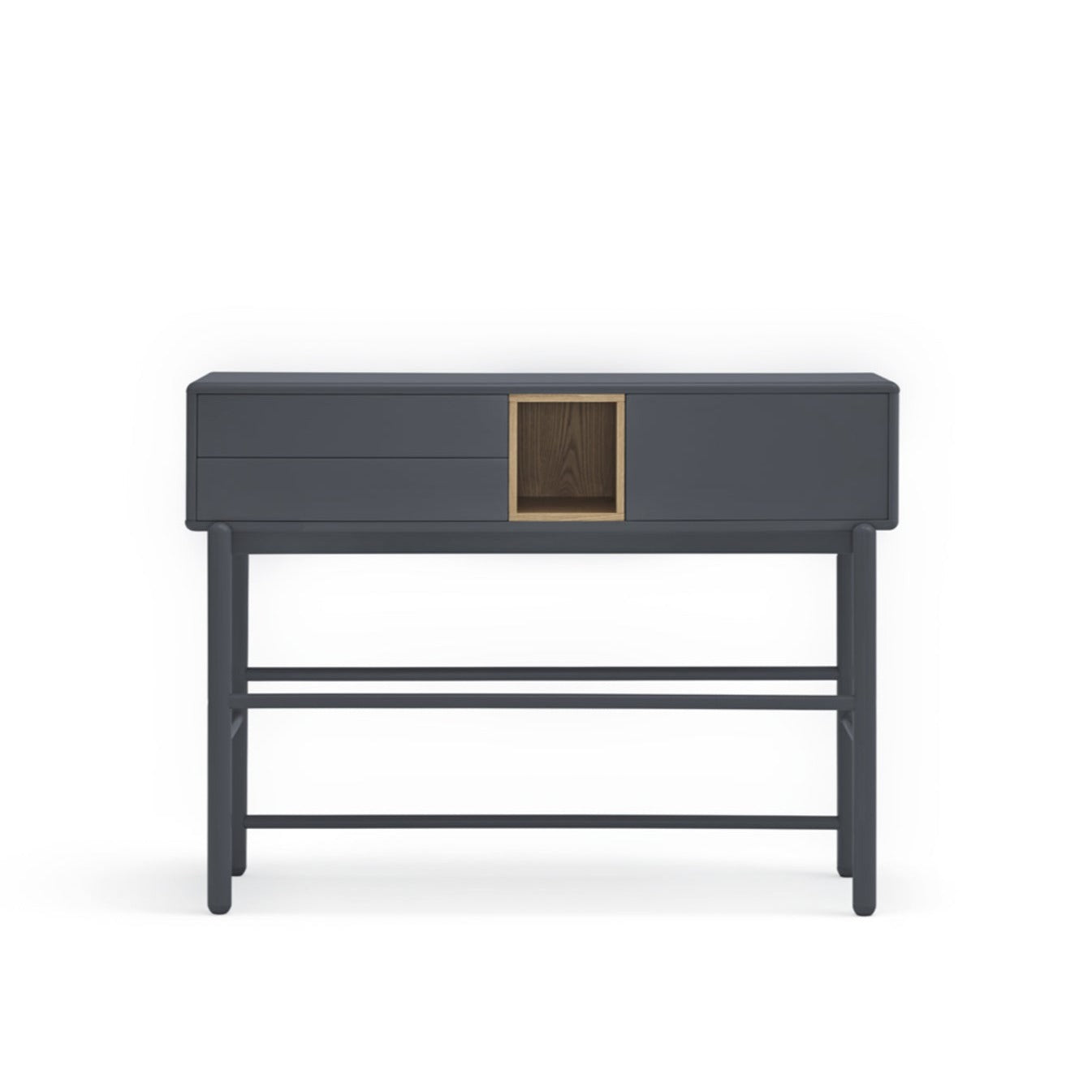 Corvo Hallway Console Table, Two Drawers, One Door, Storage Space - Anthracite Grey and Oak Finish