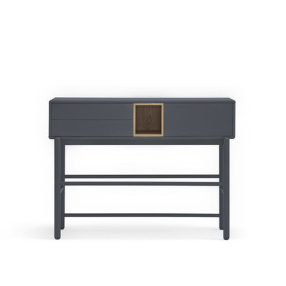 Corvo Hallway Console Table, Two Drawers, One Door, Storage Space - Anthracite Grey and Oak Finish