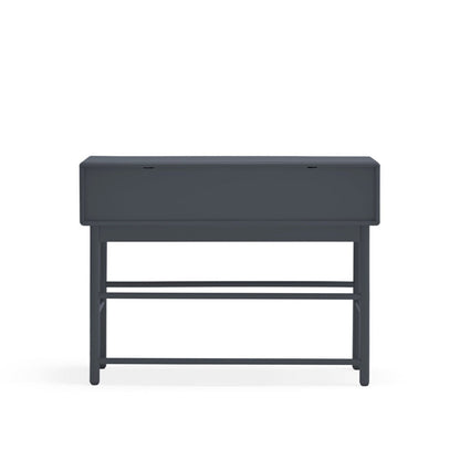 Corvo Hallway Console Table, Two Drawers, One Door, Storage Space - Anthracite Grey and Oak Finish