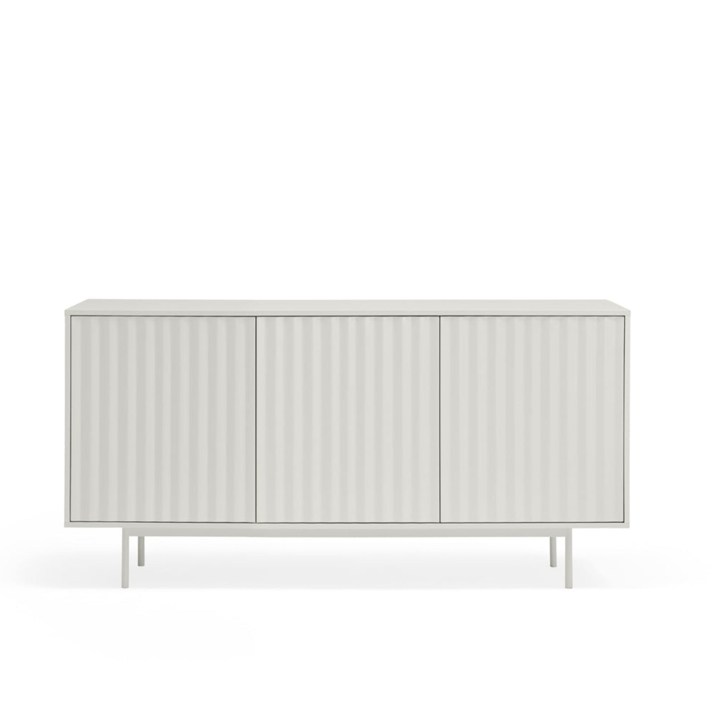 Sierra Sideboard, Three Door, Three Drawers, Four Shelves, Wood with Metal Frame - Matt White Finish