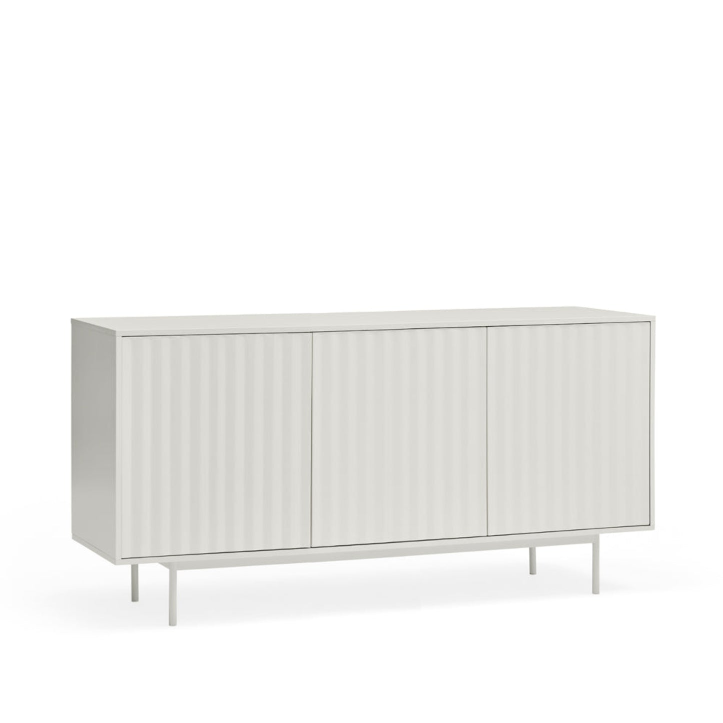 Sierra Sideboard, Three Door, Three Drawers, Four Shelves, Wood with Metal Frame - Matt White Finish