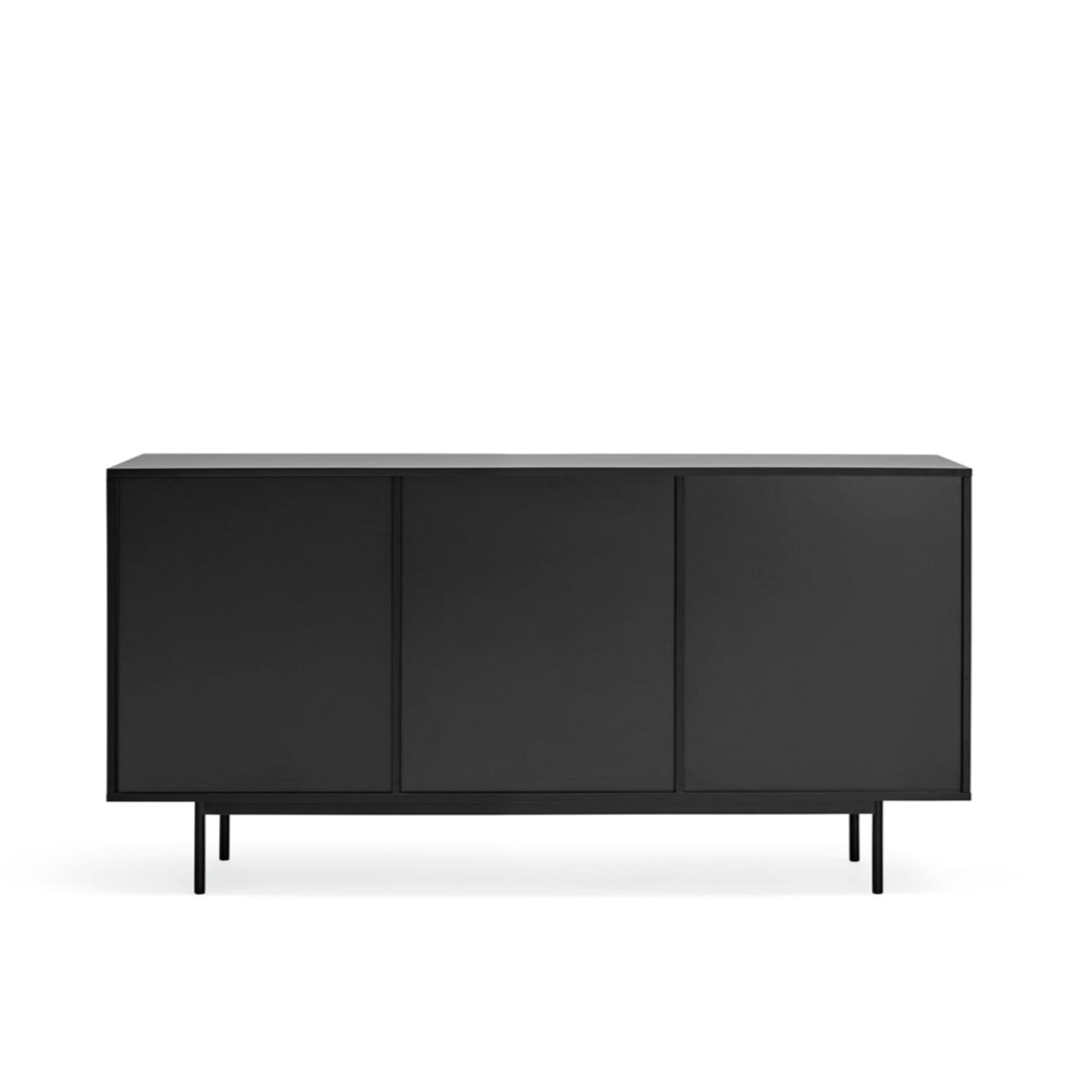 Sierra Sideboard, Three Door, Three Drawers, Four Shelves, Wood with Metal Frame - Matt Black Finish