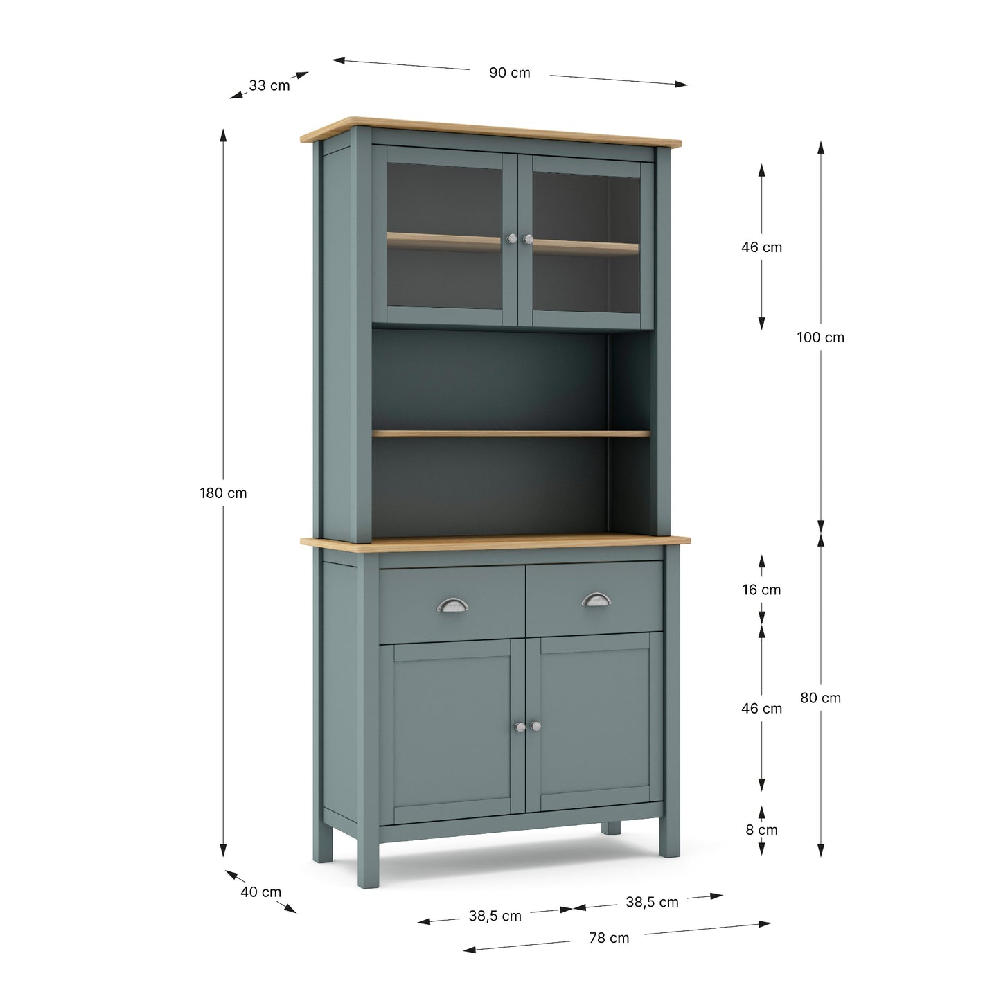 Lunara Buffet Sideboard – Khaki Green & Waxed Pine