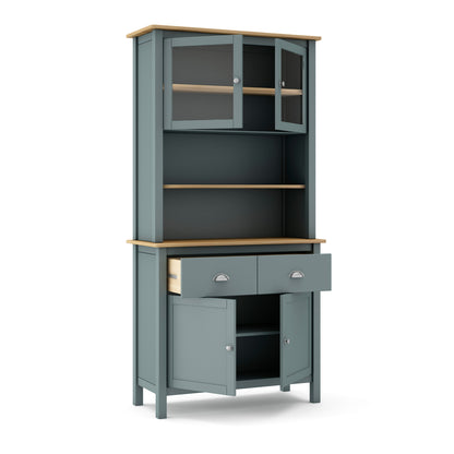 Lunara Buffet Sideboard – Khaki Green & Waxed Pine