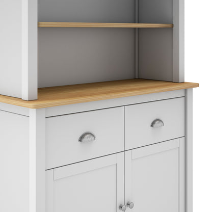 Lunara Buffet Sideboard Four Doors Two Drawers  - White and Waxed Pine