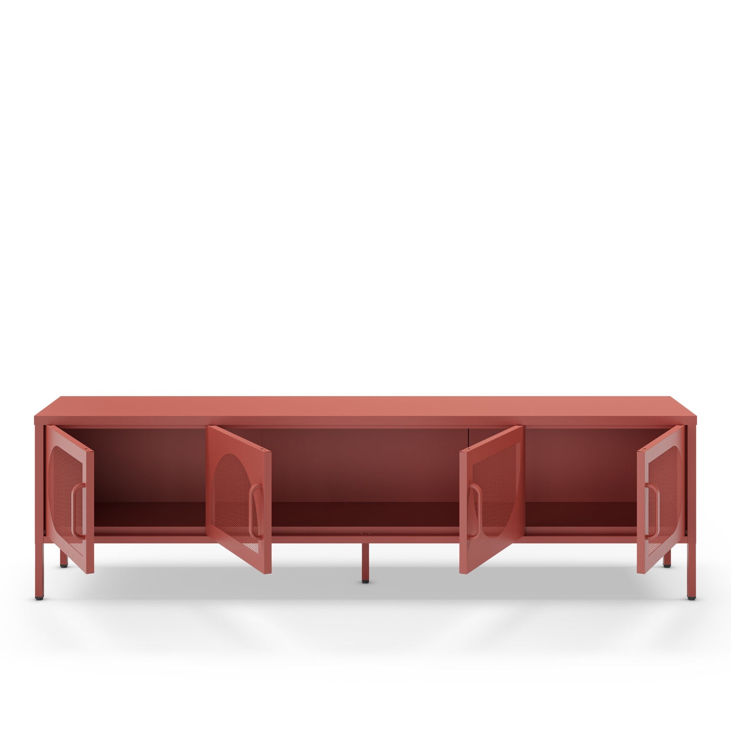 Antonia Metal Four-Door TV Stand - Terracotta