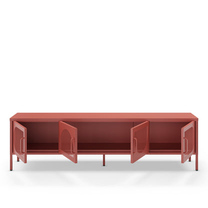 Antonia Metal Four-Door TV Stand - Terracotta