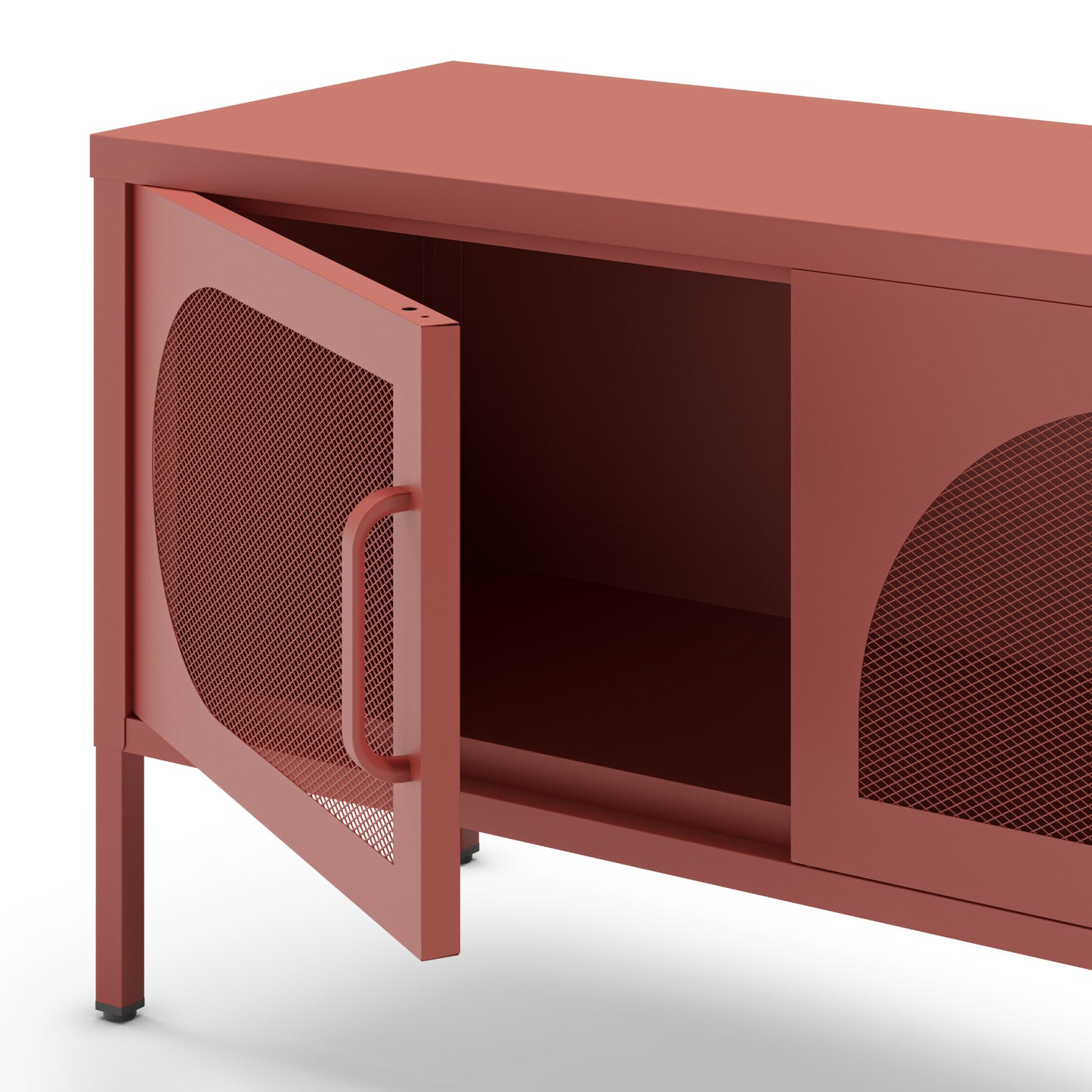 Antonia Metal Four-Door TV Stand - Terracotta