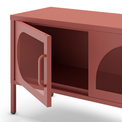 Antonia Metal Four-Door TV Stand - Terracotta