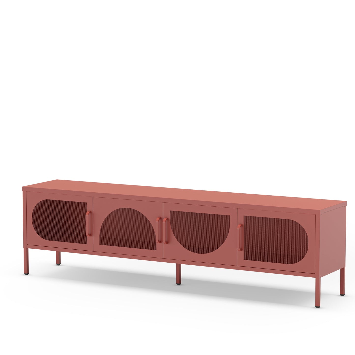 Antonia Metal Four-Door TV Stand - Terracotta
