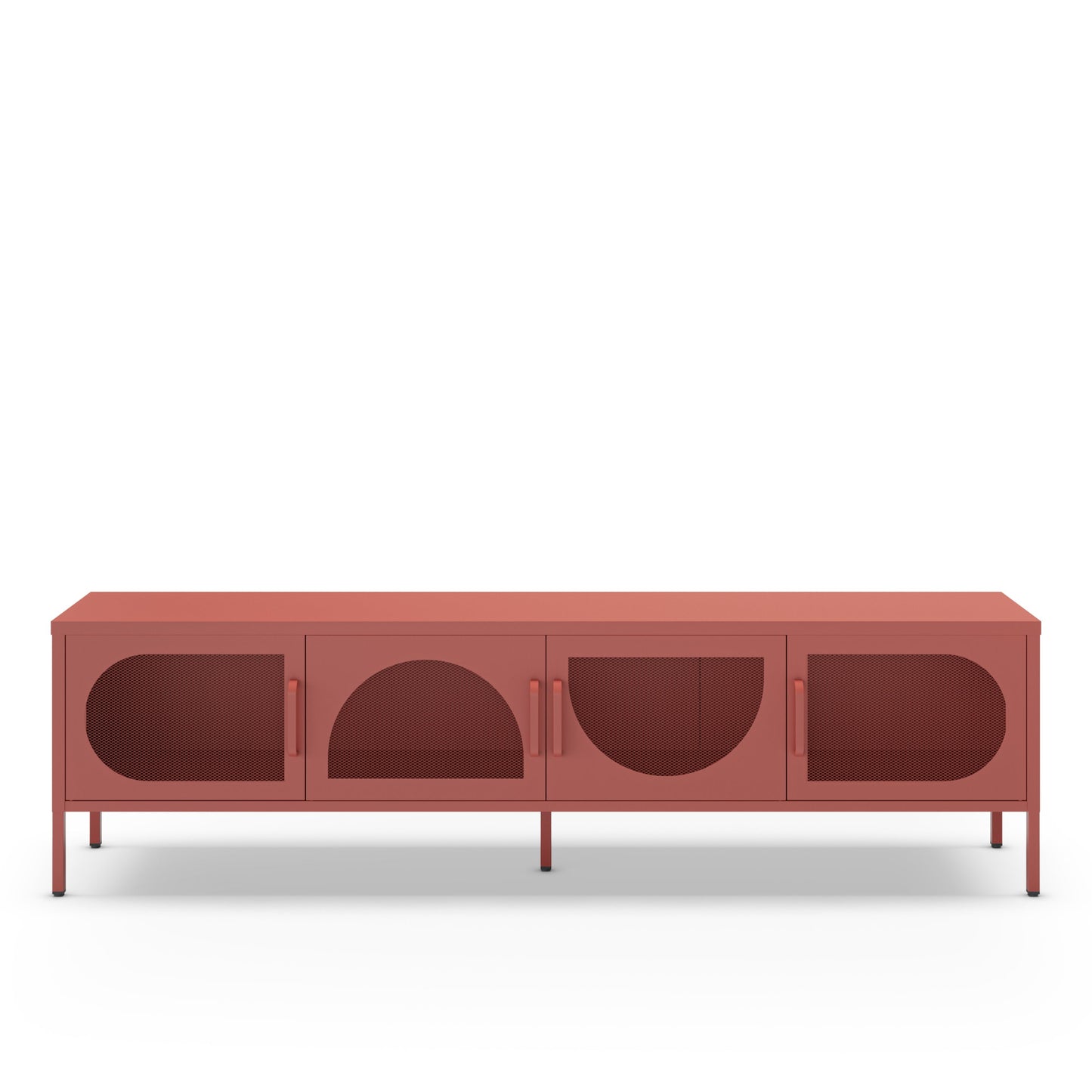 Antonia Metal Four-Door TV Stand - Terracotta