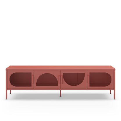 Antonia Metal Four-Door TV Stand - Terracotta
