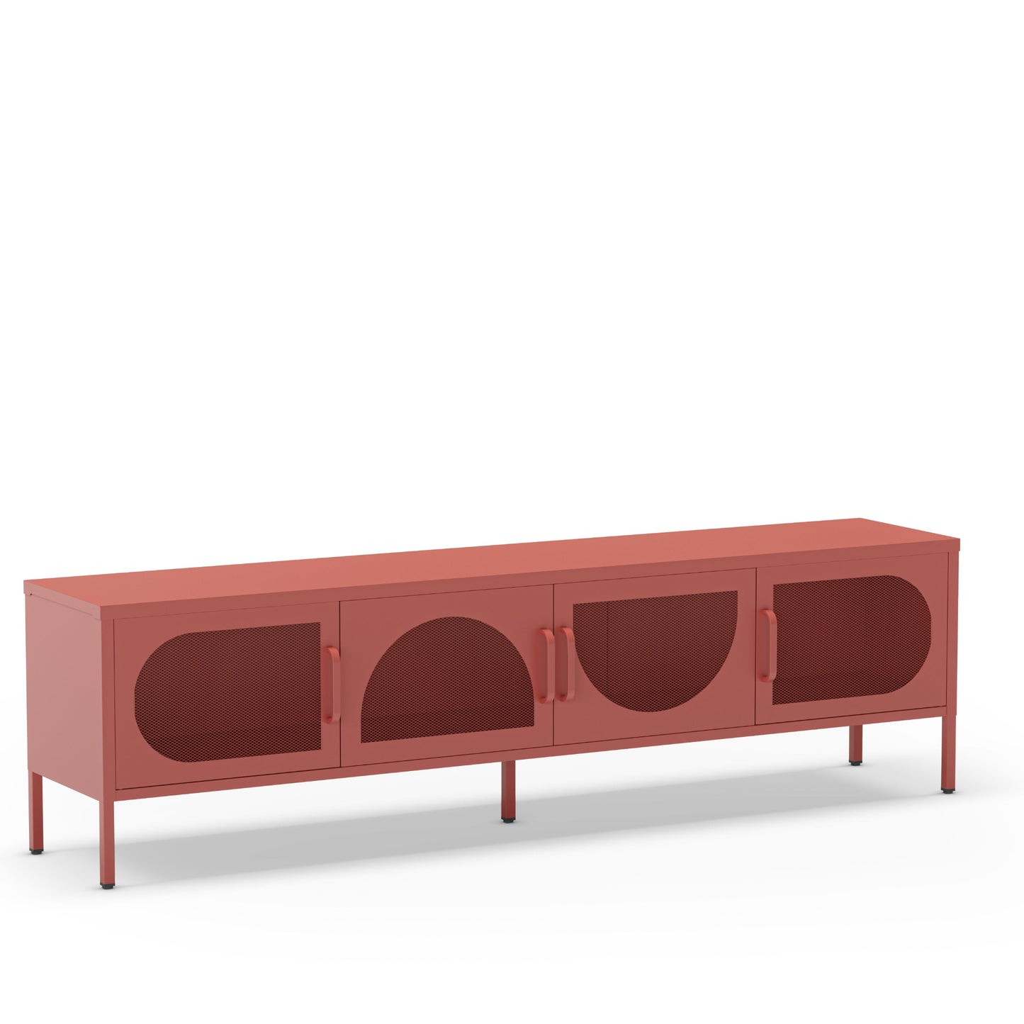 Antonia Metal Four-Door TV Stand - Terracotta