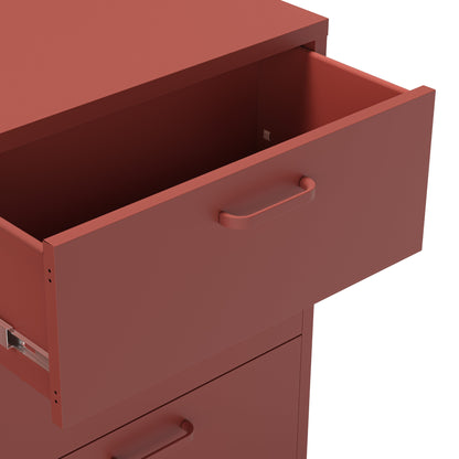 Antonia Two-Door Three-Drawer Metal Sideboard - Terracotta