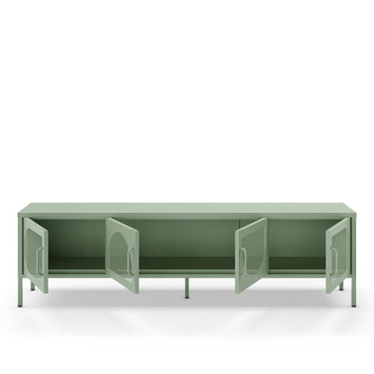 Antonia Metal Four-Door TV Stand - Mint Green