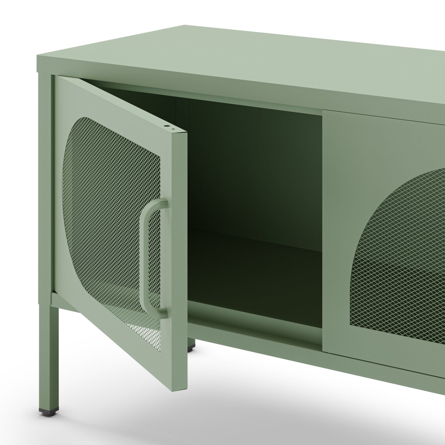 Antonia Metal Four-Door TV Stand - Mint Green