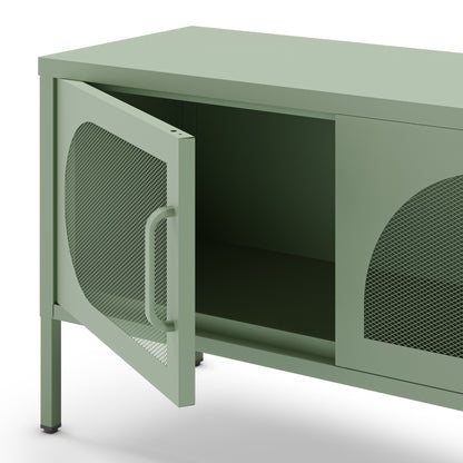 Antonia Metal Four-Door TV Stand - Mint Green