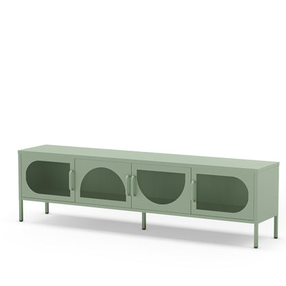 Antonia Metal Four-Door TV Stand - Mint Green