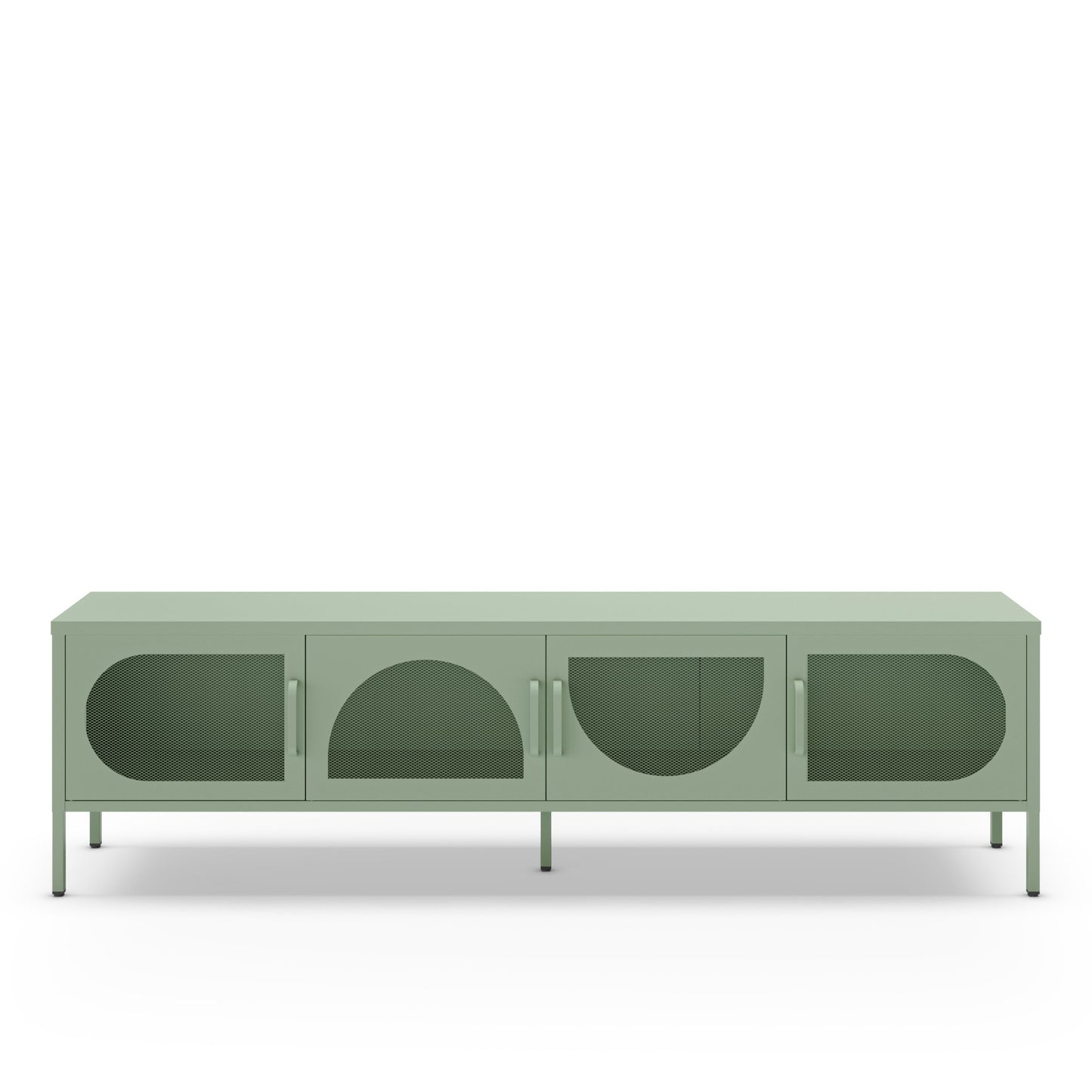 Antonia Metal Four-Door TV Stand - Mint Green
